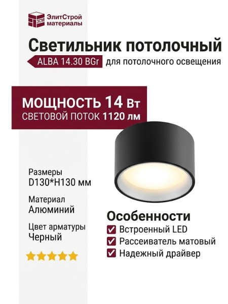Светильник потолочный ALBA 14.30 BGr