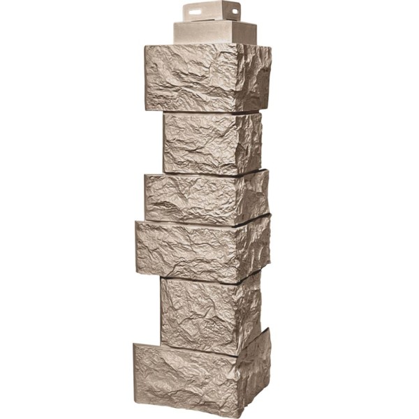 Наружный угол FineBer, Дикий камень, Цвет песочный.