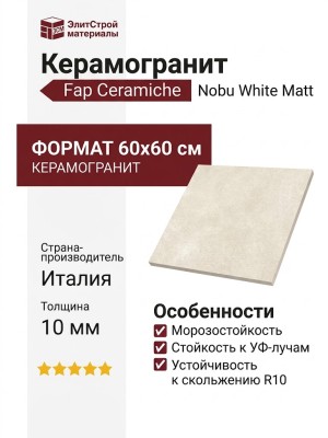 Fap Ceramiche Nobu White Matt R10 60x60 fRLF