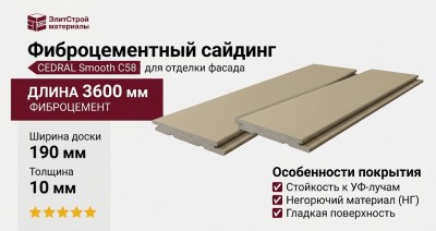 Фиброцементный сайдинг CEDRAL Smooth С58