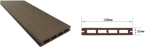 Террасная доска из ДПК Terrapol Смарт Пустотелая с пазом