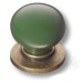 Ручка кнопка 3005-40-GREEN, материал Замак Керамика, цвет Зелёный, отделка Бронза Керамика, 35*d=32/32 мм