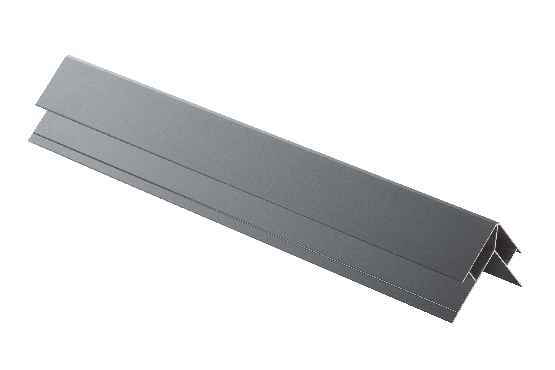 Внешний угловой элемент из алюминия, серый цвет.