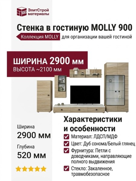 Стенка в гостиную MOLLY 900