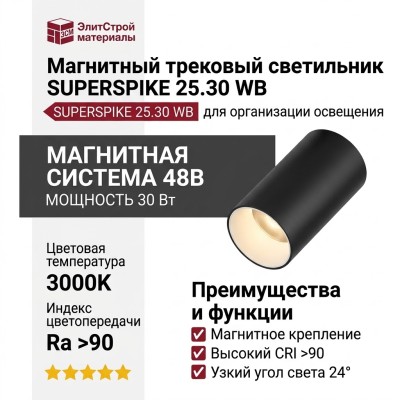 Магнитный трековый светильник SUPERSPIKE 25.30 WB