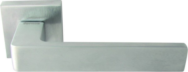 Дверная ручка на квадратной розетке "ASTI" 254 МАТОВЫЙ ХРОМ, материал Замак, отделка Хром, 140*50*50 мм