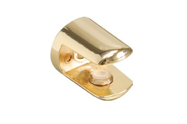 Полкодержатель П-образный для стекла 8-10мм MV15.ZO0000011, материал Замак, отделка Золото