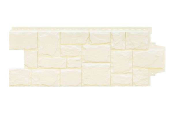 Фасадные панели Grand Line, Крупный камень Classic, Цвет: Молочный.