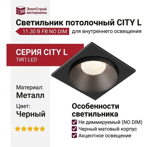 Светильник потолочный CITY L 11.30 B FB NO DIM