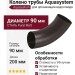 Колено трубы Aquasystem RR 32, матовый тёмно-коричневый, 125/90.