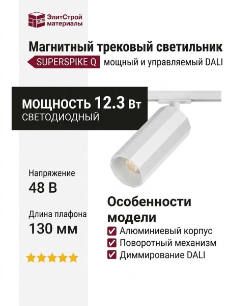 Магнитный трековый светильник SUPERSPIKE Q 12.30 W DALI