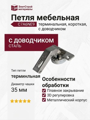 Петля терминальная короткая с доводчиком C7A6NE9