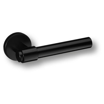 Дверная ручка на круглой розетке HA187RO12 AL6 AXEL, материал Замак, отделка Черный, 150*52 мм