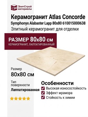 Atlas Concorde Symphonyx Alabaster Lapp 80x80 610015000638