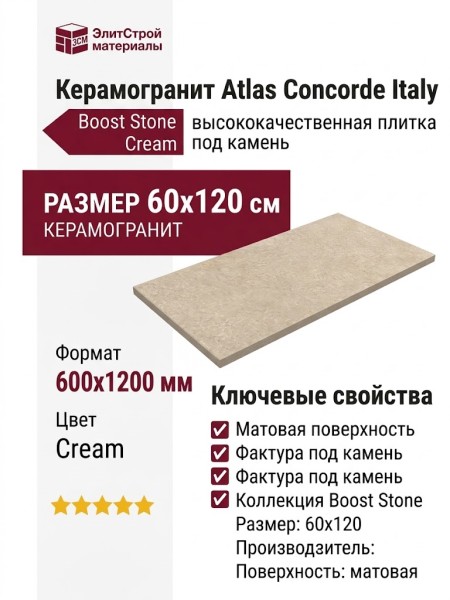 Atlas Concorde Italy Boost Stone Cream 60x120 A6Q4
