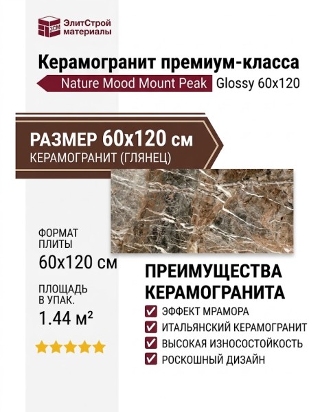 Casa Dolce Casa Nature Mood Mount Peak Glossy 60x120 775103