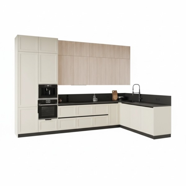 Кухонный гарнитур "Como wood" (ширина-3 м, высота-2,42 м)