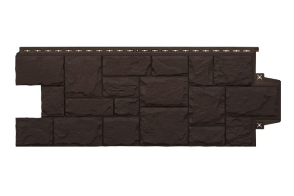 Фасадные панели Grand Line, Крупный камень Classic, Цвет: Шоколадный