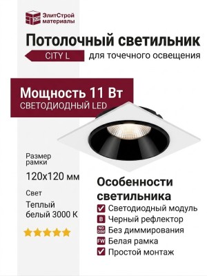 Светильник потолочный CITY L 11.30 B FW NO DIM