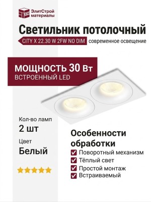 Светильник потолочный CITY X 22.30 W 2FW NO DIM