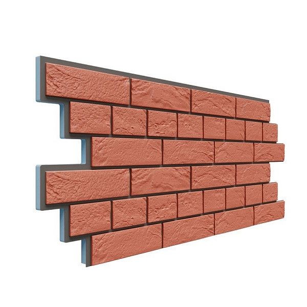 Фасадная термопанель Доломит Красный в стиле Венецианского кирпича 20 мм