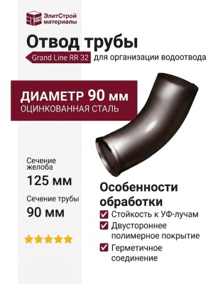 Отвод Grand Line коричневый (RR 32)