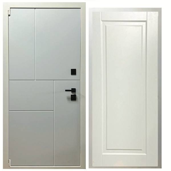 Дверь входная «Пик», внутренняя панель НШ-9/1 (молочный софт)