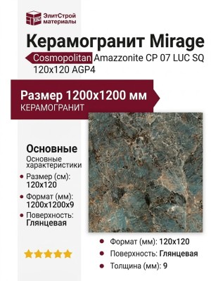 Mirage Cosmopolitan Amazzonite CP 07 LUC SQ 120x120 AGP4