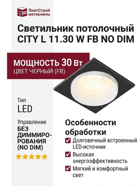 Светильник потолочный CITY L 11.30 W FB NO DIM