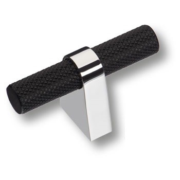 Ручка кнопка 8965 0008 CR-AL6, материал Алюминий, цвет Чёрный, отделка Хром Черный, 34*22*60 мм