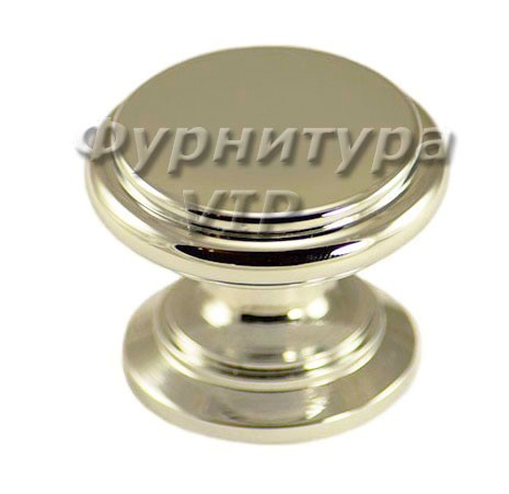 Ручка кнопка 38720 NIK POL, материал Латунь, отделка Никель, d=32 мм