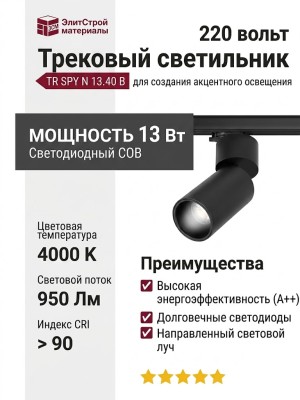 Трековый светильник 220 вольт TR SPY N 13.40 B