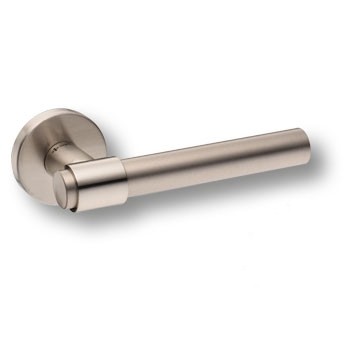 Дверная ручка на круглой розетке HA187RO12 NB AXEL, материал Замак, отделка Никель, 150*52 мм