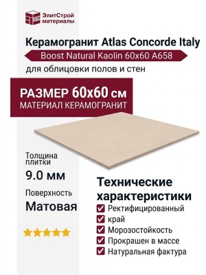 Atlas Concorde Italy Boost Natural Kaolin 60x60 A658