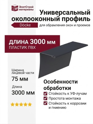 Универсальный околооконный профиль Docke Графит