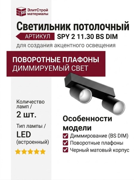 Светильник потолочный SPY 2 11.30 BS DIM