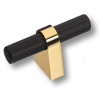 Ручка кнопка 8965 0008 GL-AL6, материал Алюминий, цвет Чёрный, отделка Золото Черный, 34*22*60 мм