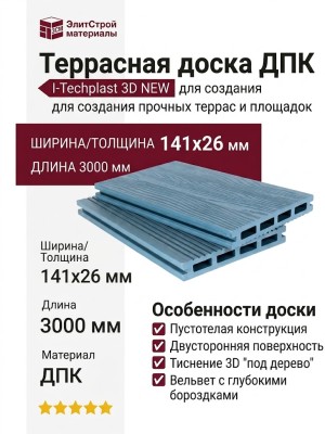 Террасная доска ДПК I-Techplast 3D NEW Синий