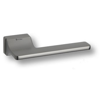 Дверная ручка на прямоугольной розетке TOPAZ HA204RO15 BBN, материал Замак, отделка Титан, 161*52*67 мм