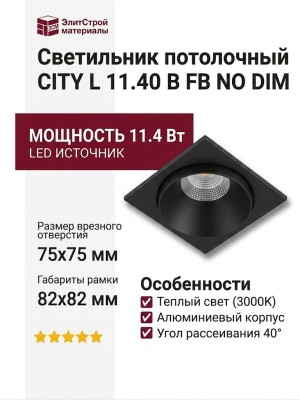 Светильник потолочный CITY L 11.40 B FB NO DIM