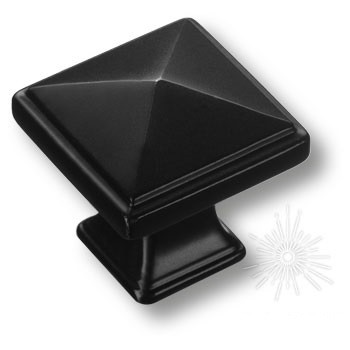 Ручка кнопка 4222 0008 AL6, материал Замак, цвет Чёрный, отделка Черный, 30*30*33 мм