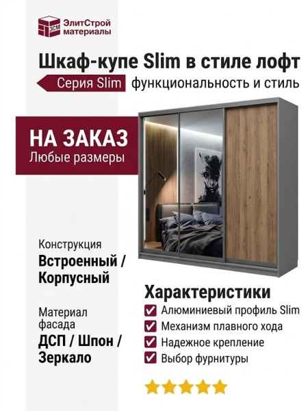 Шкаф-купе Slim в стиле лофт