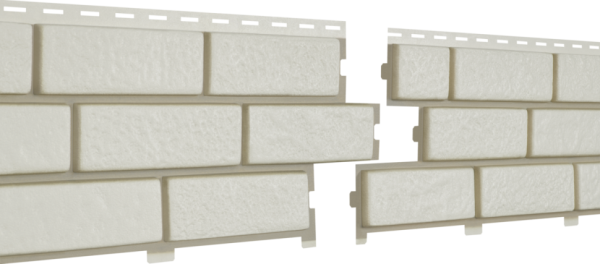 Фасадные панели Ю-Пласт, Стоун Хаус Кирпич, Белый с декорированным швом