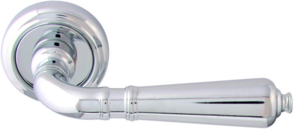 Дверная ручка на круглой розетке "ANTIK" 130V CP, материал Латунь, отделка Хром, 130*50 мм