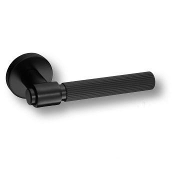 Дверная ручка на круглой розетке HA213RO12 AL6 AXES-L, материал Замак, отделка Черный, 150*52*66 мм