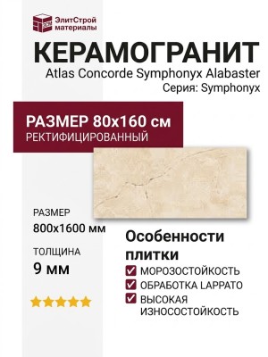 Atlas Concorde Symphonyx Alabaster Lapp 80x160 610015000634