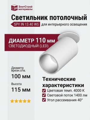 Светильник потолочный SPY IN 13.40 WS