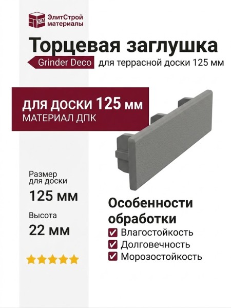 Торцевая заглушка Grinder для доски 125 мм Серого цвета