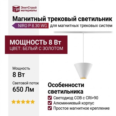 Магнитный трековый светильник NIRO P 8.30 WG