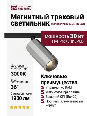 Магнитный трековый светильник SUPERSPIKE Q 12.30 SN DALI
